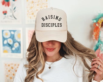 Raising Disciples Mama Trucker Hat, Trendy Christian Trucker Hat, Church Mom Group Hat