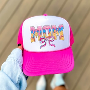 Baseball Mom Drip Trucker Hat: Game Day Foam Hat