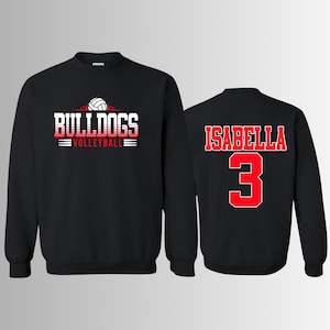 Custom Mascot Name Volleyball Sweatshirt, Teacher Coach Sweater, Personalized Number Hoodie, Volleyball Game Day Sweater, School Name Hoodie