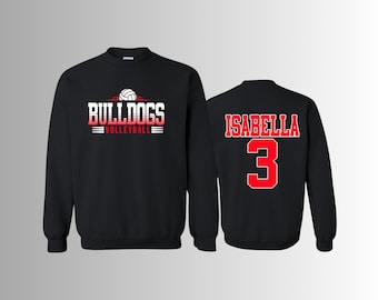 Custom Mascot Name Volleyball Sweatshirt, Teacher Coach Sweater, Personalized Number Hoodie, Volleyball Game Day Sweater, School Name Hoodie