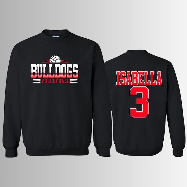 Custom Mascot Name Volleyball Sweatshirt, Teacher Coach Sweater, Personalized Number Hoodie, Volleyball Game Day Sweater, School Name Hoodie