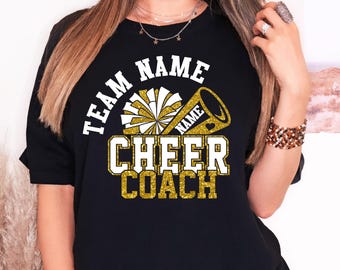 Personalized Glitter Cheer Coach Shirt: Custom Team Design