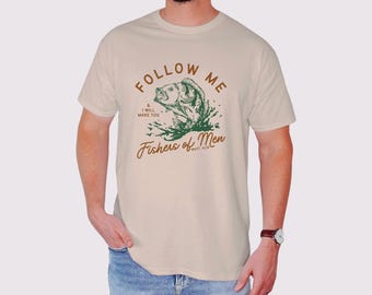 Christian Fishing T-Shirt: Fishers of Men Bible Verse Tee