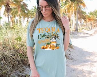 Tequila Lime & Sunshine Shirt: Funny Summer Alcohol Gift