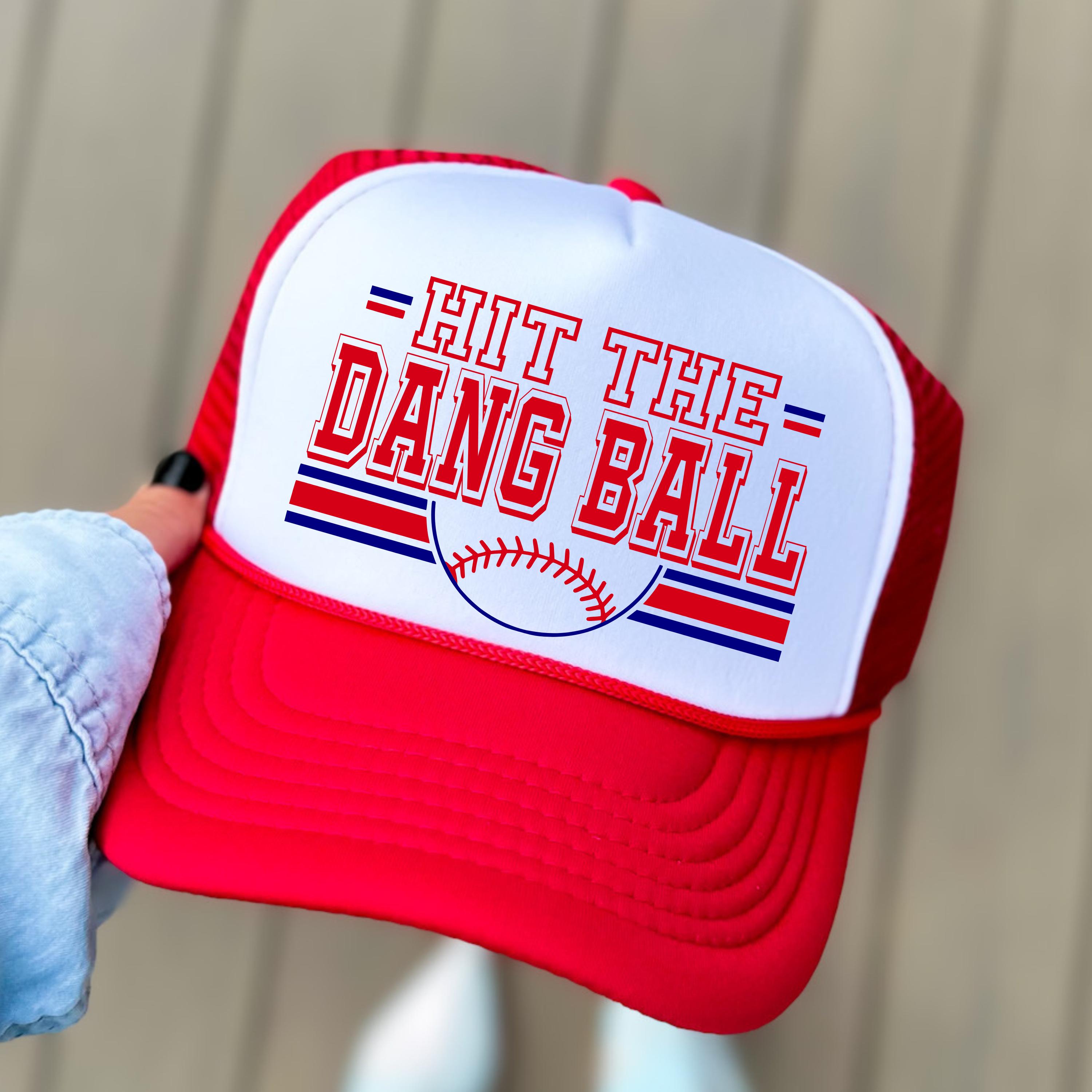 Funny Baseball Mom Trucker Hat: Hit The Dang Ball Game Day Cap
