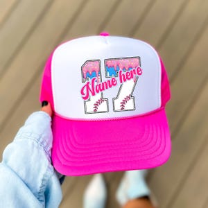 Custom Baseball Drip Trucker Hat: Mama Game Day Foam Hat