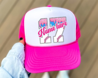 Custom Baseball Drip Trucker Hat: Mama Game Day Foam Hat