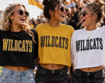 Comfort Colors School Spirit Crop Tee, Game Day Shirt, Custom Mascot Crop Top, Football Spirit Shirt, Pep Rally Tee, Team Pride Fan Gift