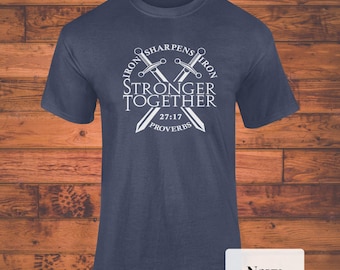Iron Sharpens Iron | Christian Shirts For Men | Iron Sharpen Iron Proverbs 27:17 | Workout Shirt | Christian Gift Men | Fathers Day Gift