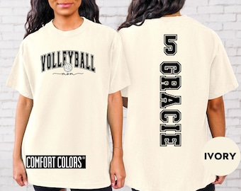 Volleyball Mom Shirt Custom Back Name Number Comfort Colors Tee Personalized Volleyball Mom T Shirt Game Day Sports Mom Gift