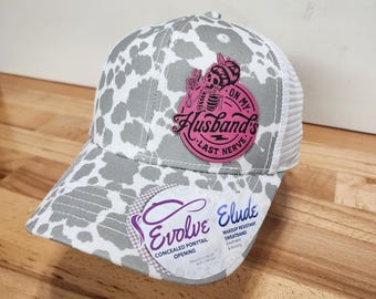 Custom Leather Patch Trucker Hat: Laser Engraved Women's Ponytail Cap