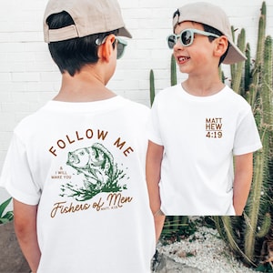 Kids Christian Fishing Shirt: Bible Verse Graphic Tee