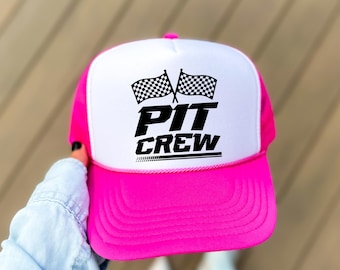Pit Crew Trucker Hat: Racing Snapback Cap