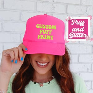 Custom Puff Print Hat, Custom Puff Trucker Hat, Custom Trucker Hat, Trucker Hat Personalized, Custom Trucker Hat for Women, Puff Print Dad