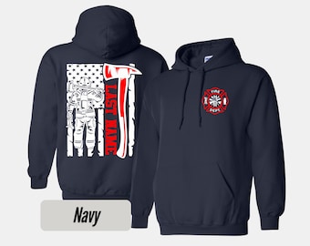Youth Custom Last Name Firefighter Hoodie: Heavyweight Fire Department Gift