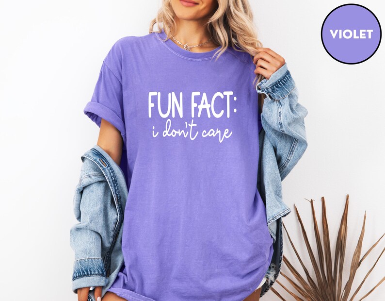 Funny Sarcastic T Shirt Fun Fact I Dont Care Shirt Grey Aesthetic Tee Minimalist Quote Shirt Casual Outfit Gift for Friends Women image 10