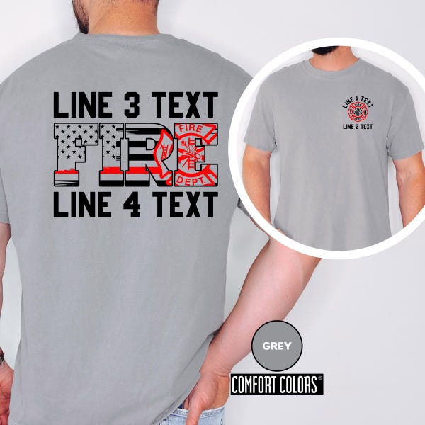 Firefighter T Shirt, Comfort Colors Shirt, Firefighter Retirement gifts For Men, Fire Fighter Apparel Gift, Fire Dept Shirt