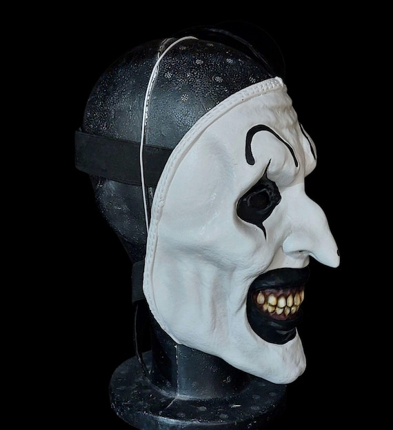 Chaks - Máscara de terrifier Art the Clown, accesorio de Halloween, máscara de látex de cabeza completa para carnaval o cosplay Chaks - Máscara de terrifier Art the Clown, accesorio de Halloween, máscara de látex de cabeza completa para carnaval o cosplay