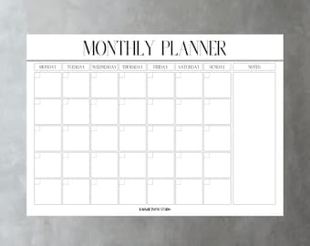 white magnetplanner for fridges or other magnetic surfaces | classic letters | monthly whiteboard-planner | modern and simple