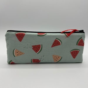 Watermelon Pencil Pouch, Cute Summer Fruit Pencil Case, Fabric Zipper Pouch, Back to School Cute Pencil Case, Gift for her, Gift for him