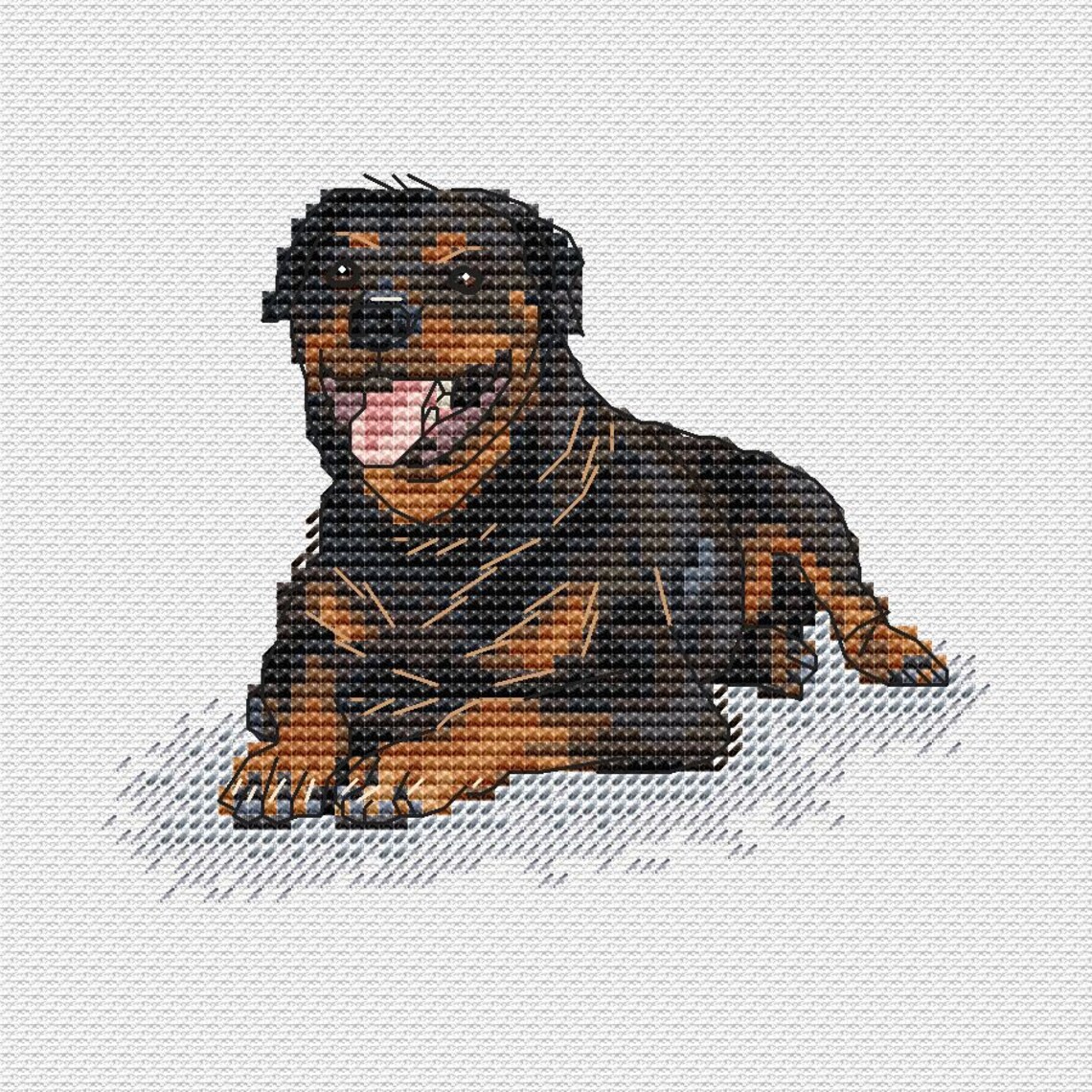 Rottweiler dog embroidery Cross Stitch Pattern Cross Stitch Etsy