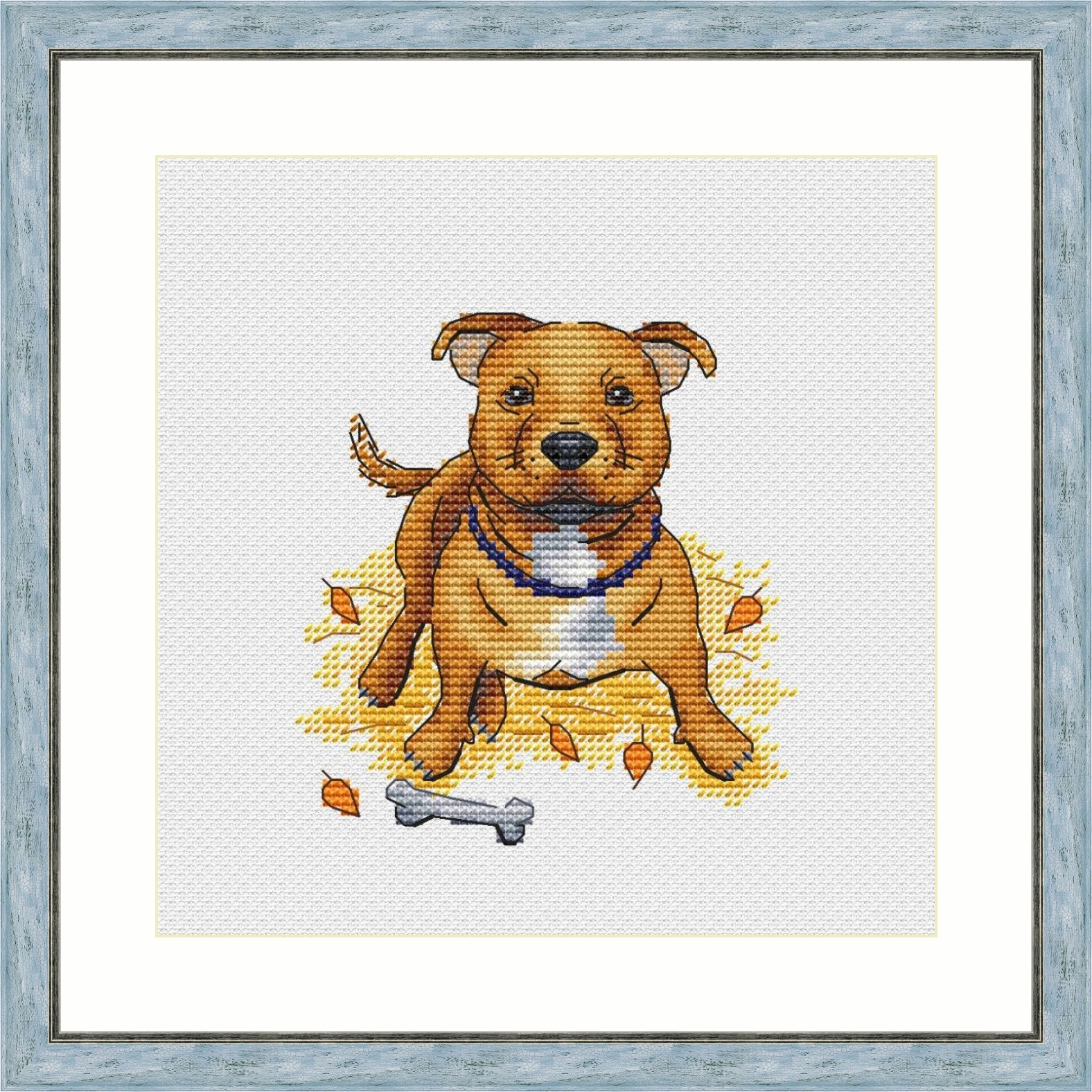 Staffordshire terrier embroidery cross stitch pattern cross  etsy