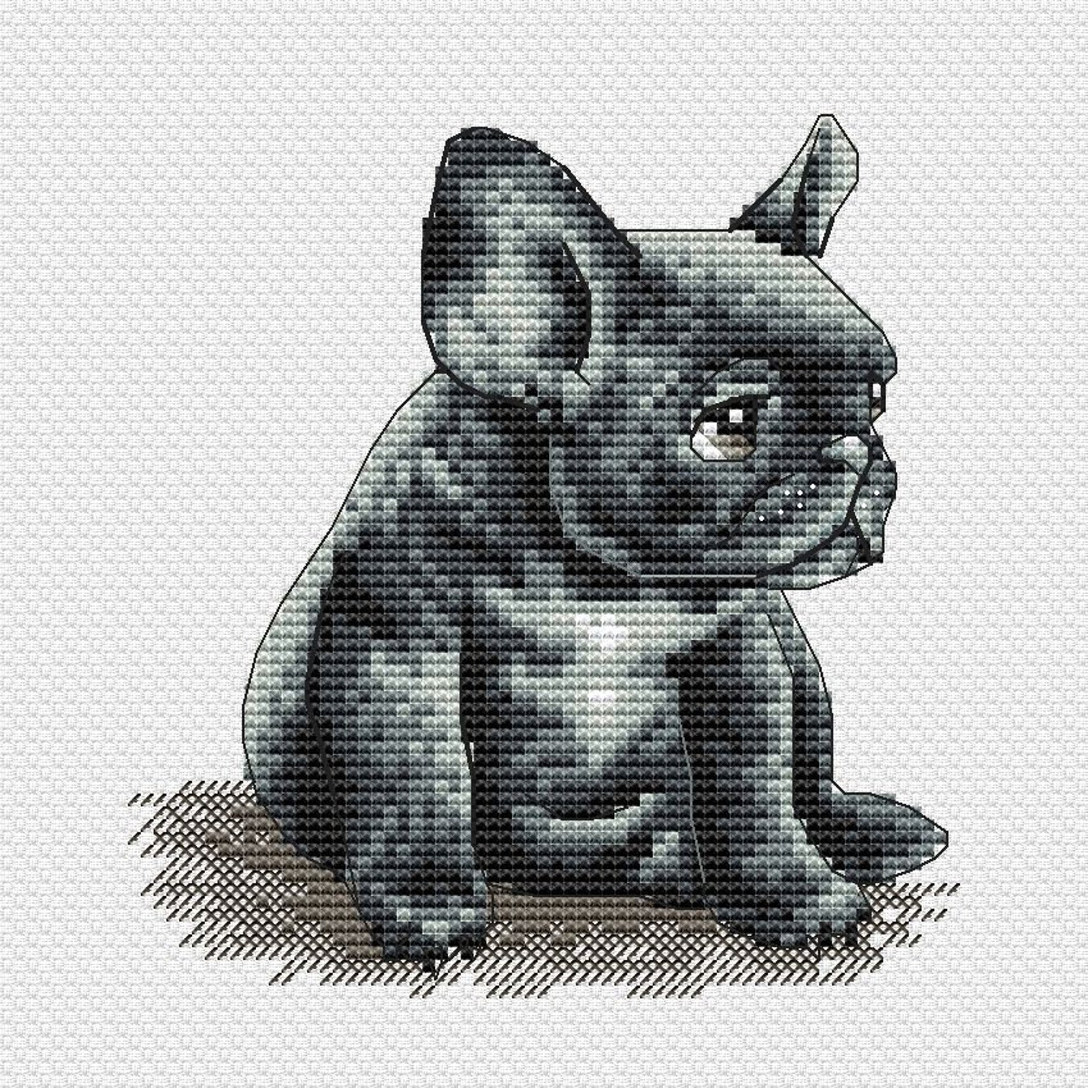 French Bulldog embroidery Cross Stitch Pattern Cross Stitch Etsy