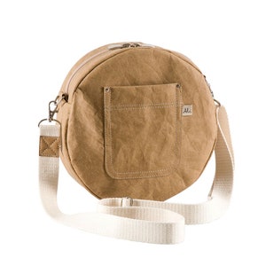Sac à main tendance ADELA de Kraft Tex, cuir vegan, papier lavable, snappap, papier kraft lavable, sac à bandoulière