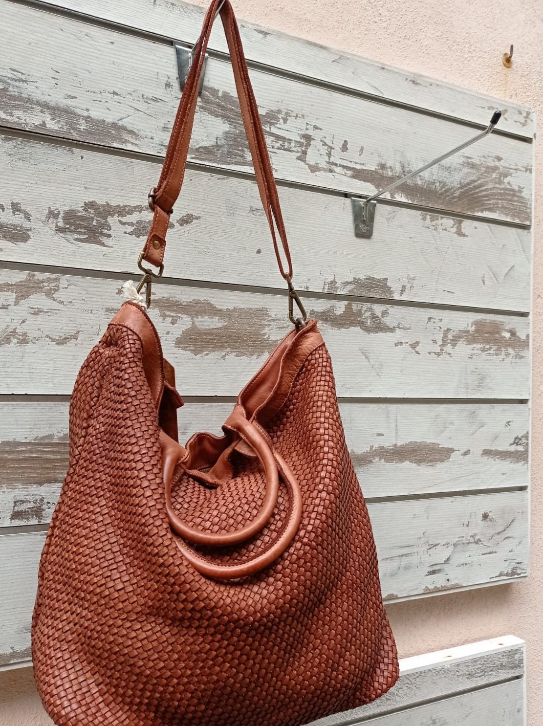 Woven leather bag bag | Etsy