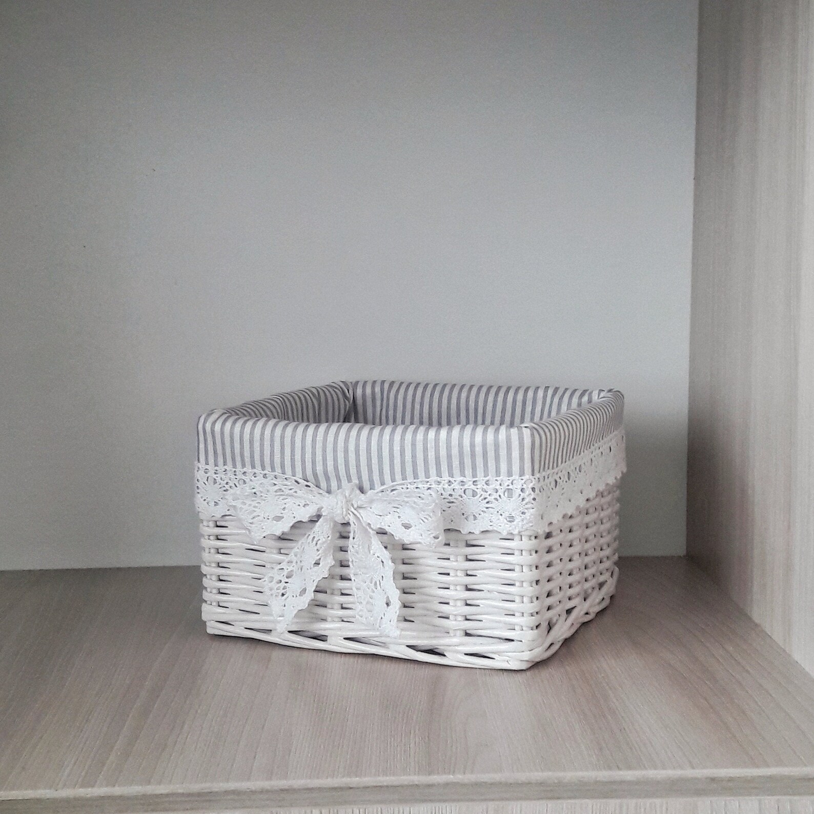 White Box White Basket Rectangular Basket Gift Basket Wicker Etsy New