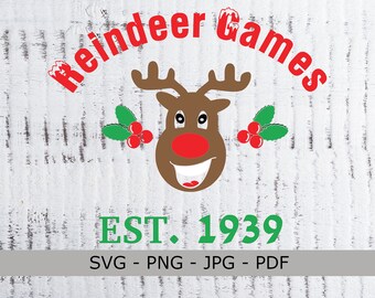 Reindeer Games cut file for silhouette- Cut Out file - Geek SVG- Cricut