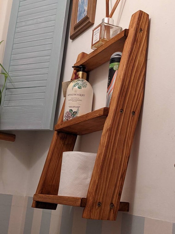 Small rustic ladder shelf deals