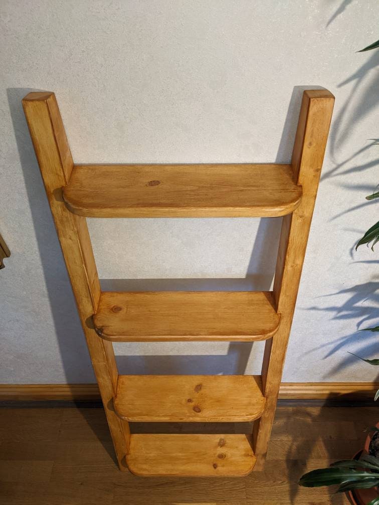 Free Standing Lean to Ladder Shelf. Rustic Shabby Chic Style Etsy