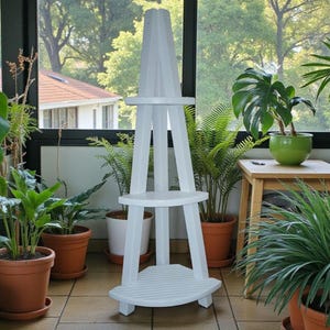 Corner Wooden Plant Stand: 3/4 Tier Plant Ladder for Home or Garden