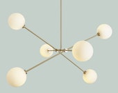Contemporary 6 Lights Articulating Rotational Globe Ceiling Pendant Sputnik Chandelier Lighting Fixture