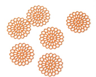 6 stuks filigraan mandala hangers oranje