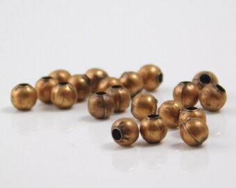 20 piezas cuentas de cobre brillante 4 MM