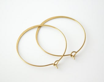 1 pair of brass hoop earrings 30 mm wide edge