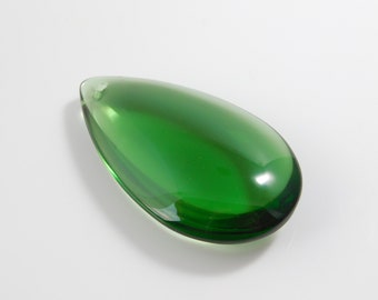 1 piece large glass pendant green drop