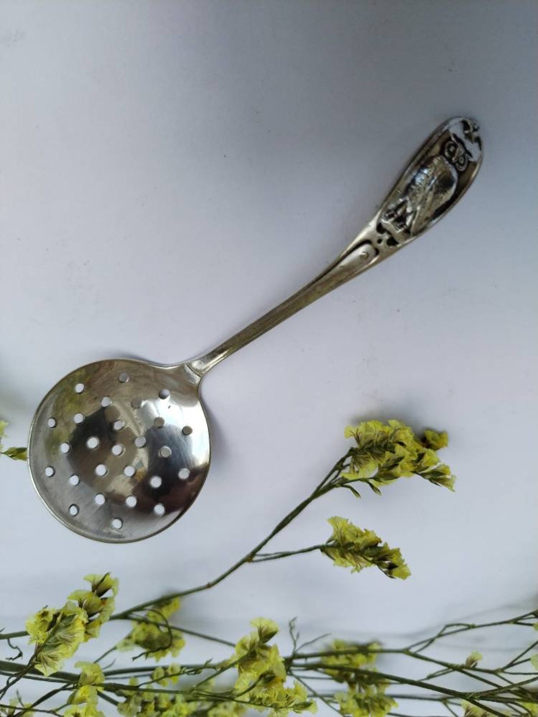 Antique Sugar Sifter Spoon Owl Design C1918 Etsy UK