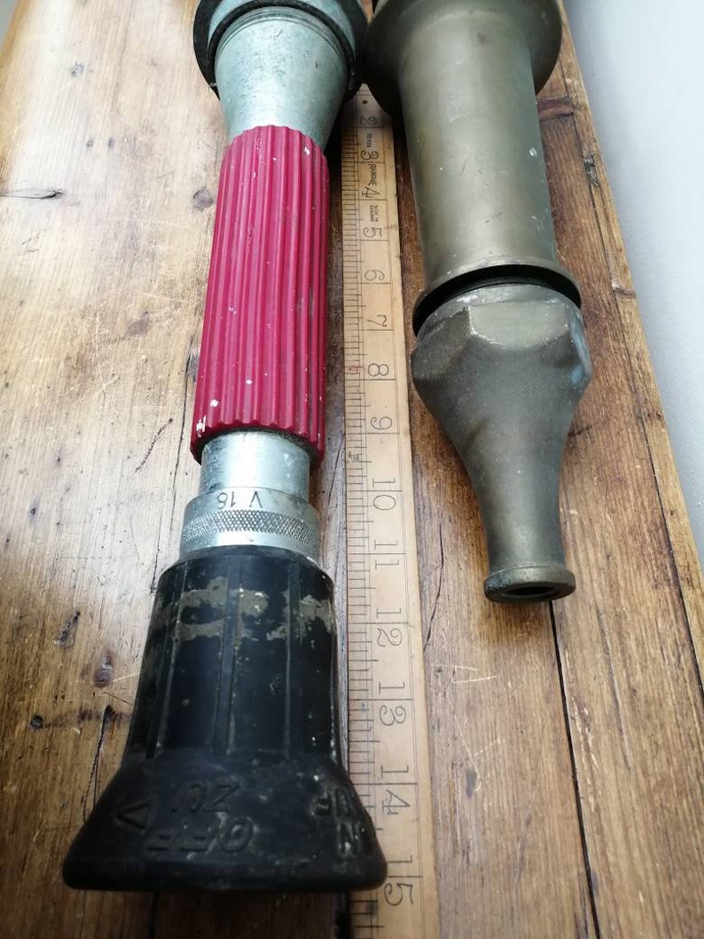 Two Old Brass Vintage Fire Hose Nozzles Unifire Fog Nozzle Etsy UK