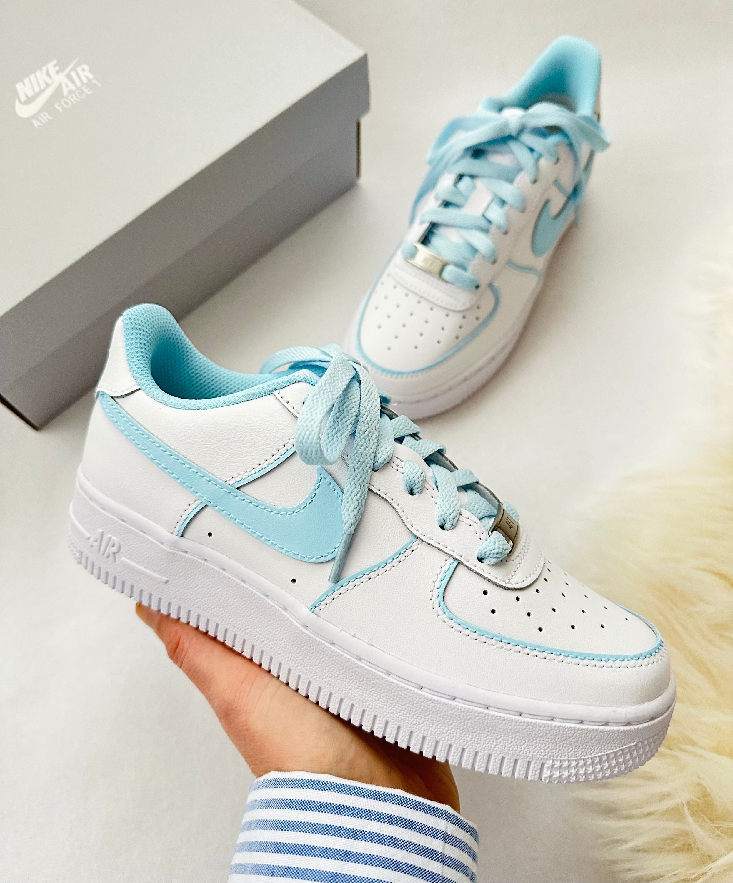 Nike Air Force 1 baby Blue Etsy UK