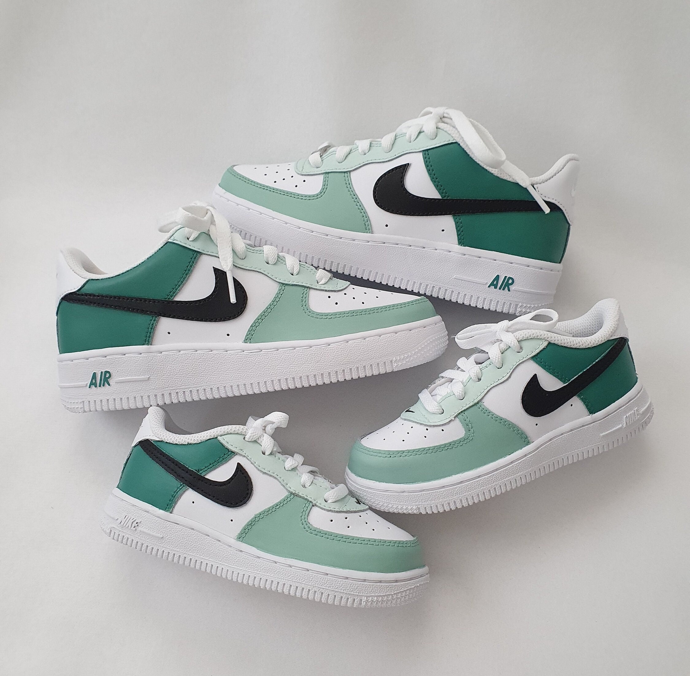 Air Force 1 Custom Low Two Tone Light Dark Green Shoes Men Women Kids –  Rose Customs, Air Force 1 Custom Shoes Sneakers Design Your Own AF1