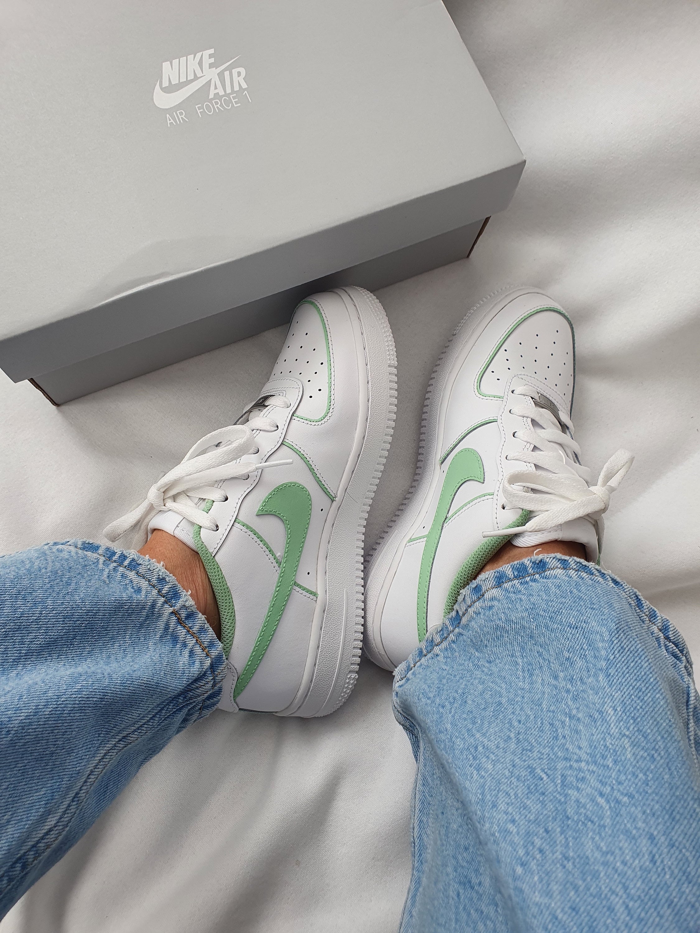 nike air forces sage green