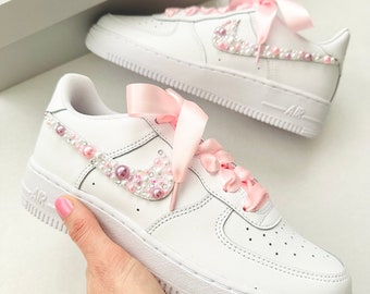 Nike Air Force 1 / Perle rosa / Scarpe da ginnastica da sposa / Donna AF1 / Scarpe da ginnastica da sposa / Sposa / Regalo