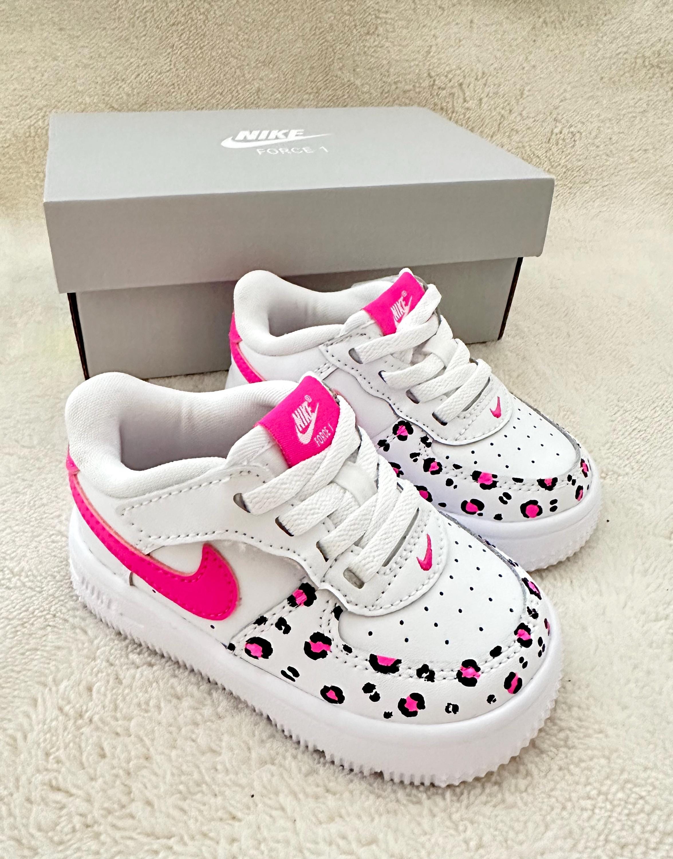 Nike Air Force 1 'pink Panther' / Baby Shower Gift / Girls Sneakers /  Animal Print / Pink Sneakers - Etsy UK