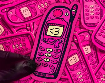 Rosa Retro Phone Vinyl Sticker // Kiana The Artist