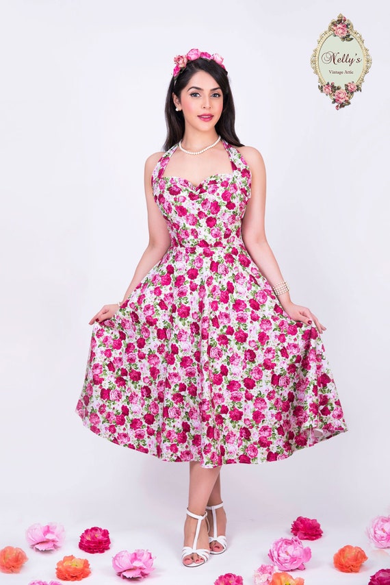Vintage-Inspired Floral Midi Summer Dress Vintage-Inspired Floral Midi Summer Dress
