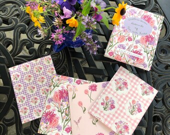 Wildflower Garden Floral Stationery Notecard Set by Tea with Xanthe