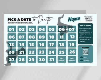 Fill My Calendar Printable, Pick A Date To Donate Calendar, Dance Fundraiser Calendar, Hip-Hop Calendar Fundraiser, Digital Download